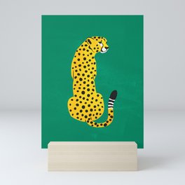 The Stare: Golden Cheetah Edition Mini Art Print | Exotic, Lion, Mid Century, Tropical, Pattern, Graphicdesign, Forest, Cat, Modern, Summer 