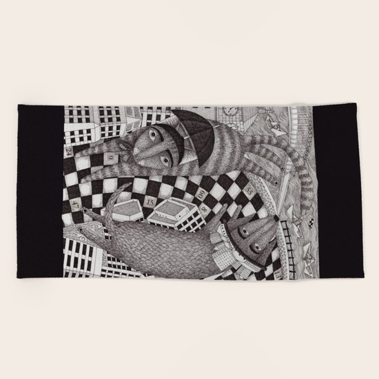 In The City Beach Towel