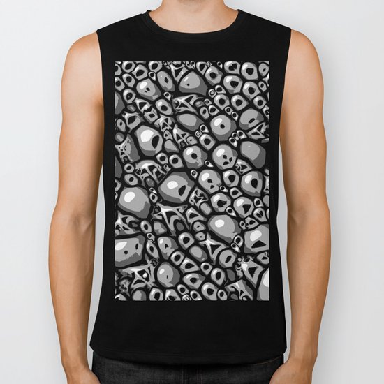 Monochrome Stone Tile Biker Tank