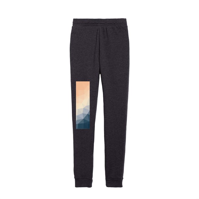 Peach Orange to Navy Blue Abstract Geometric Minimal Pattern Kids Joggers