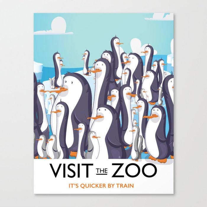 Visit the Zoo Penguins Canvas Print
