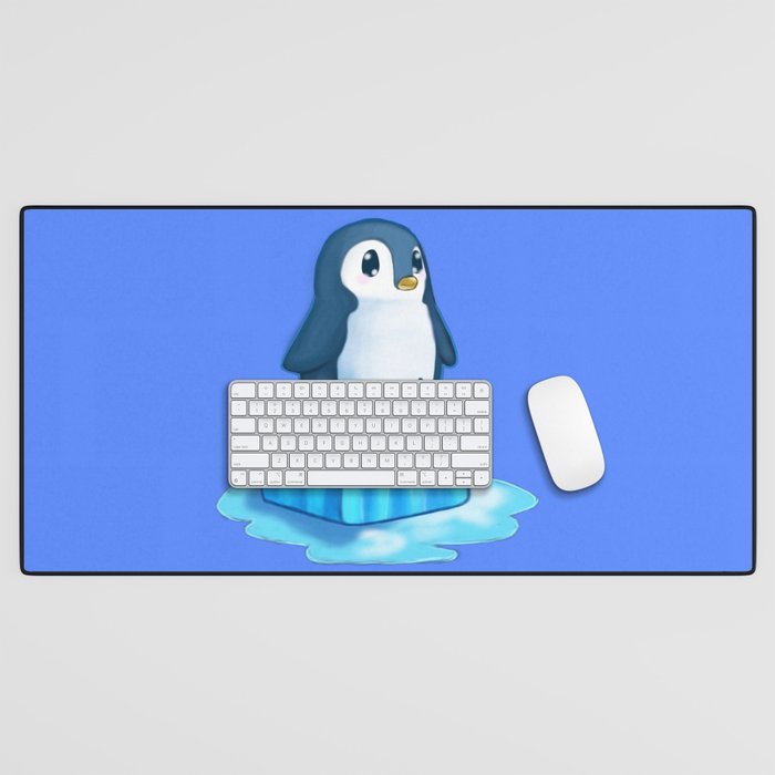 Penguin on Ice Desk Mat