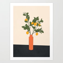 Ripe Lemon Plant Art Print