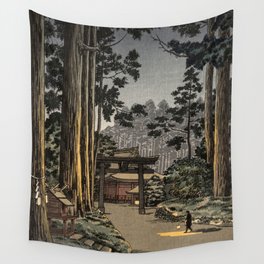 Tsuchiya Koitsu - Nikko Futarasan Temple - Japanese Vintage Woodblock Painting Wall Tapestry