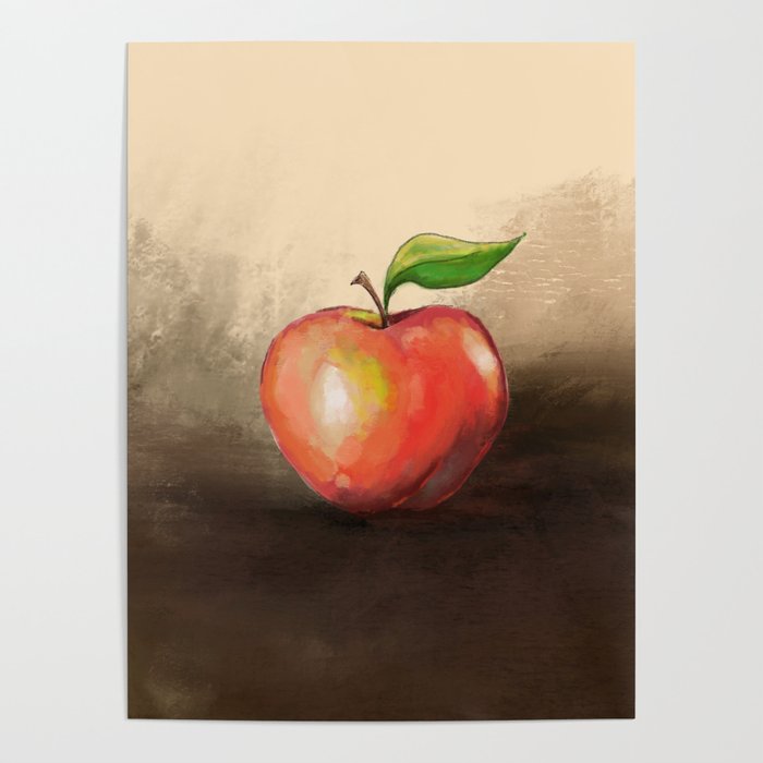 Apple Still Life in Sepia Poster