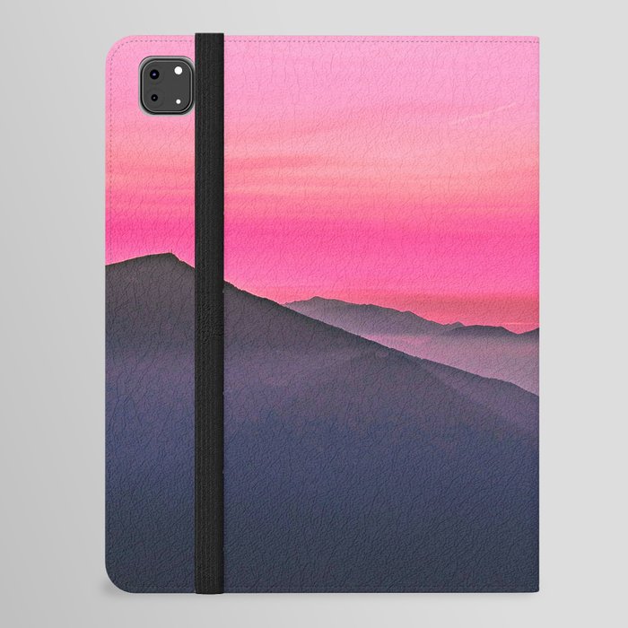  Pink Sunset Sky at Mountains iPad Folio Case