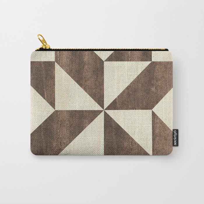 Brown and Cream Quilt Carry-All Pouch