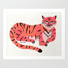relaxing tiger coral- white/transparent background Art Print