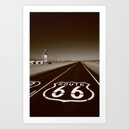 Route 66 Mojave Desert 2012 Sepia Art Print