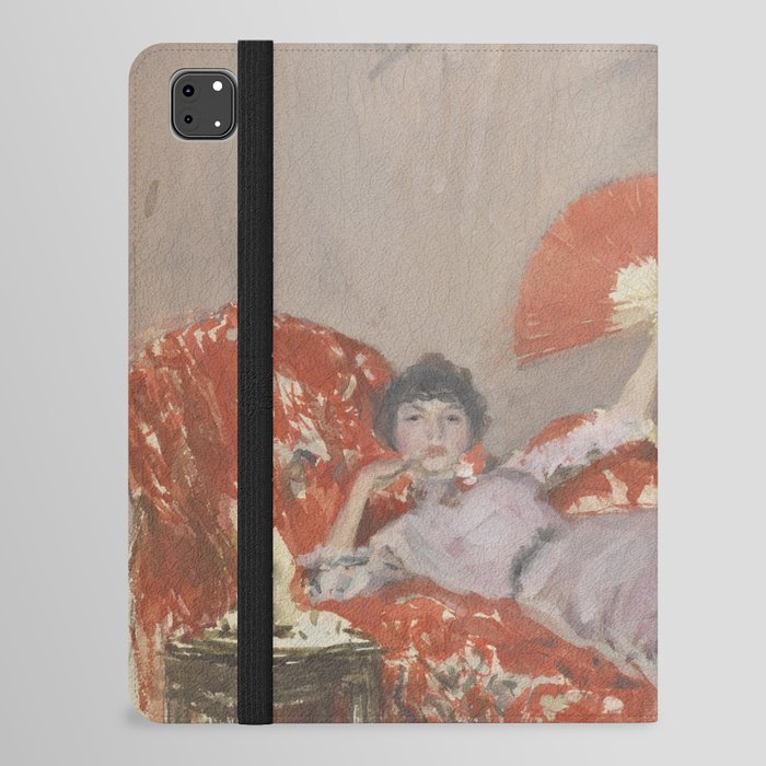Milly Finch (Reclining Woman on Sofa with Fan) - James Abbott McNeill Whistler iPad Folio Case