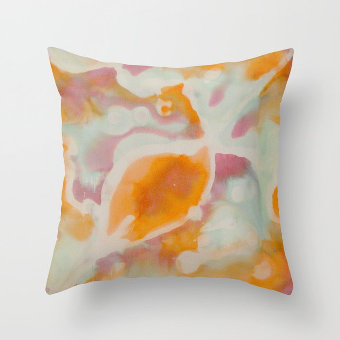 Abstract Silk Painting Throw Pillow