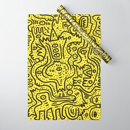 Yellow Graffiti Street Art Posca  Wrapping Paper
