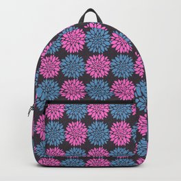 pink and gray sea anemone nautical medallion Backpack