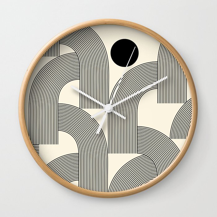 Abstraction_SUNLIGHT_SUNSHINE_LINE_POP_ART_Minimalism_001A Wall Clock