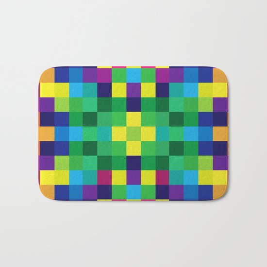 Colorful Geometric Background II Bath Mat