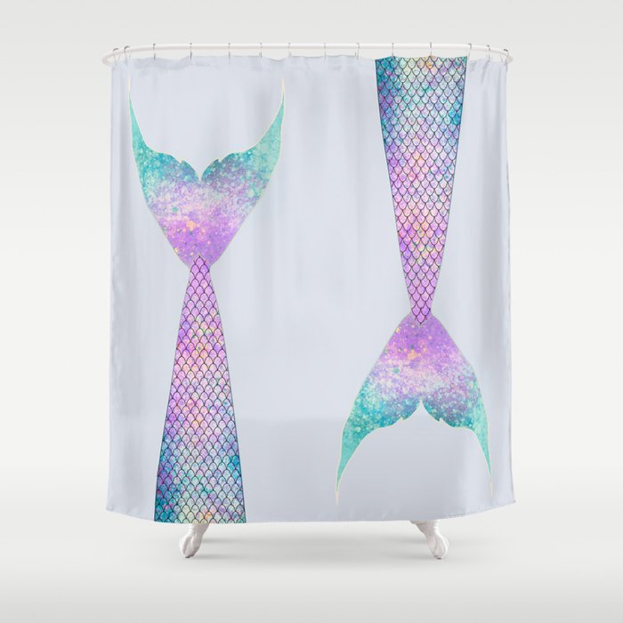 Mermaid Tail Purple Green Shower, Purple And Green Shower Curtain