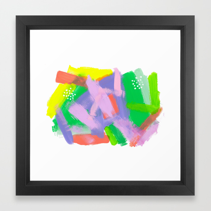 Be You Be Ok Baby Pink Modern Lime Green Abstract Painting