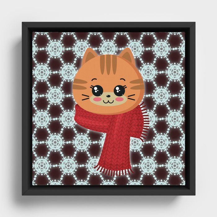 winter cat Framed Canvas