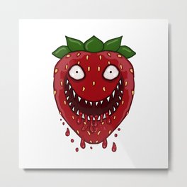 Crazy Strawbery Metal Print | Smile, Teengif, Newst, Vegan, Cartoonstrawberry, Newdesign, Strawberryheart, Digital, Teendesign, Cool 