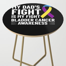 Bladder Cancer Ribbon Awareness Chemo Survivor Side Table