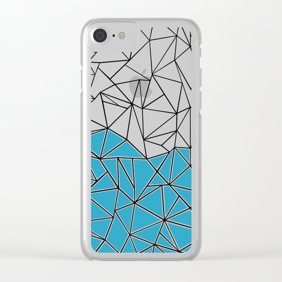 Shattered Ab Blue Clear iPhone Case