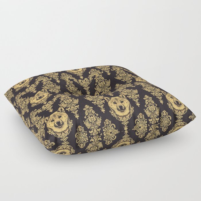 Shiba inu Damask Pattern Floor Pillow