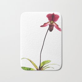 Lady's Slipper Orchid Flower Art Bath Mat