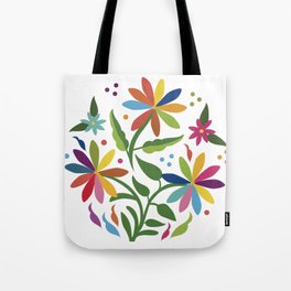Mexican Otomí Floral Composition by Akbaly Tote Bag