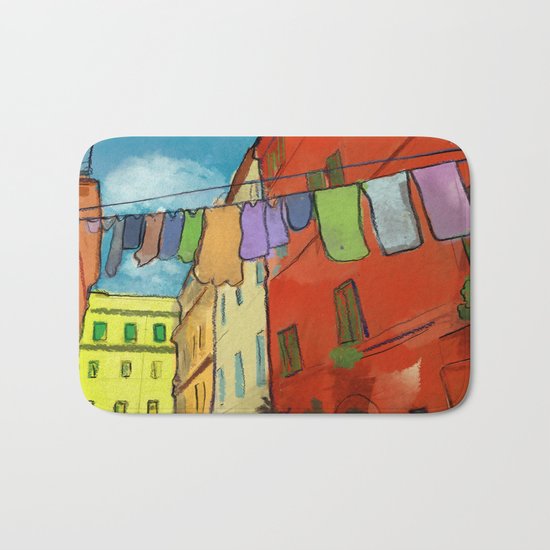 Laundry in Trastevere Bath Mat
