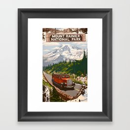 Vintage Mt. Rainier Poster Framed Art Print