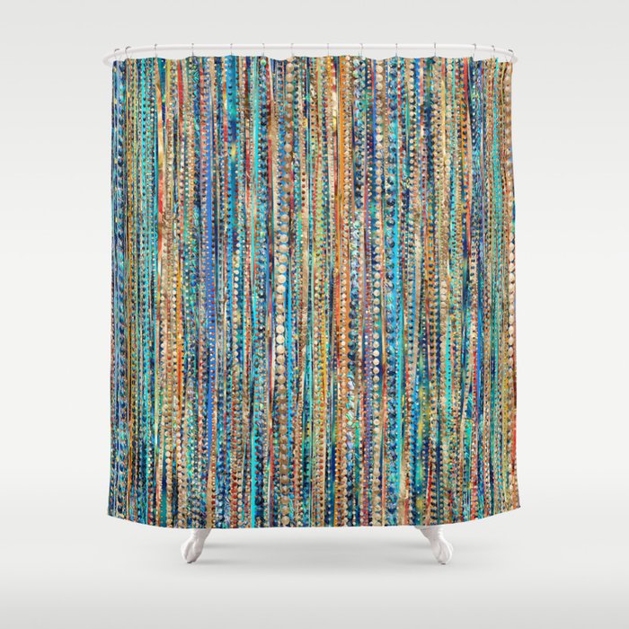 Stripes and Beads Shower Curtain
