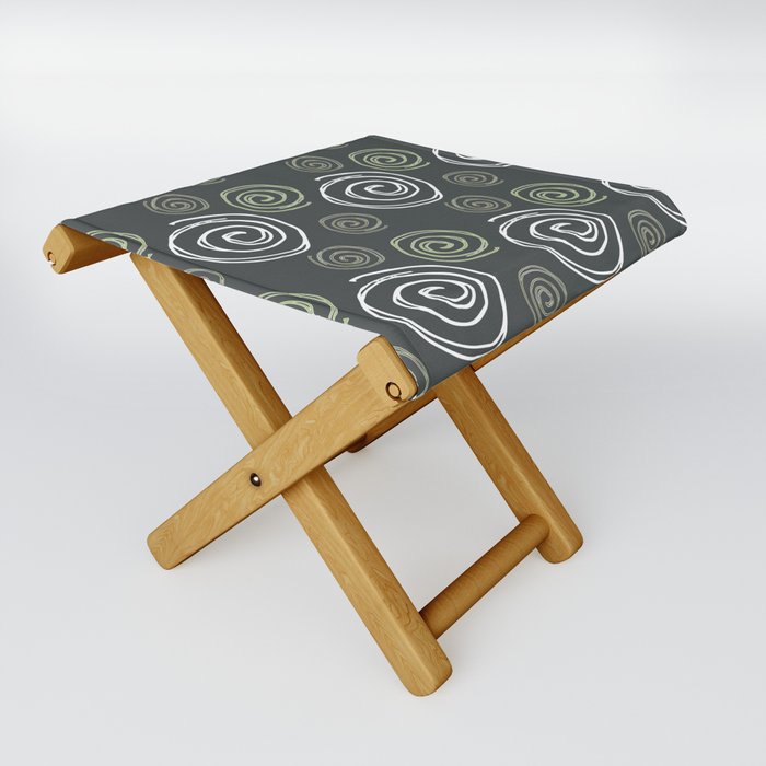 Twirly Swirly Green Folding Stool