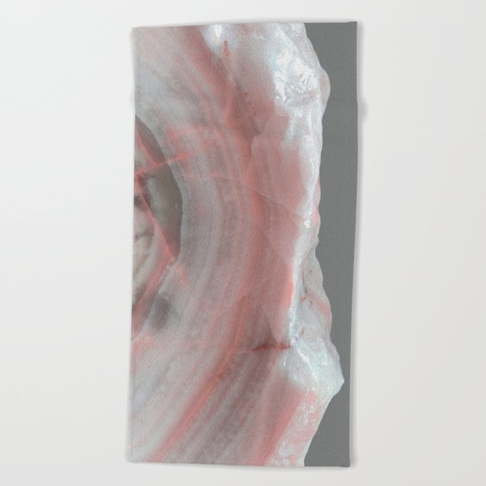 Grey Marble with Pink Beach Towel