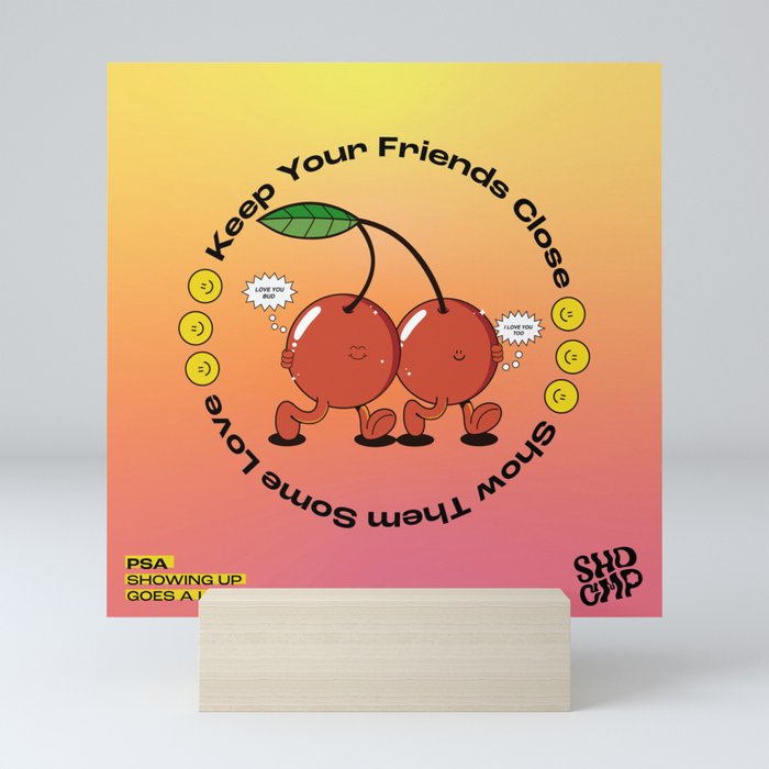 Keep Your Friends Close Cherries Mini Art Print