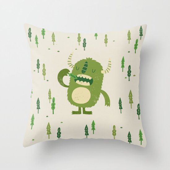 the tree muncher Throw Pillow