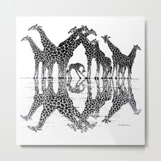 GIRAFFE RELFECTIONS Metal Print