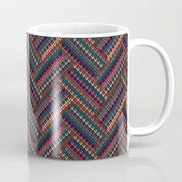 Knitted Textured Pattern Brown Mug