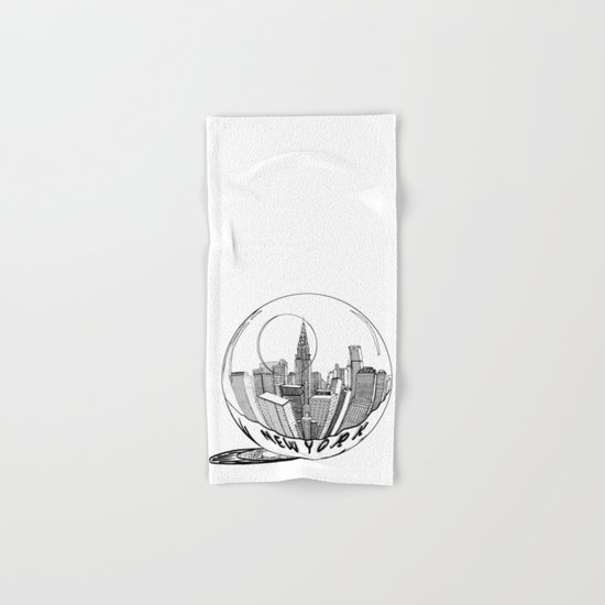 New York in a glass ball Hand & Bath Towel