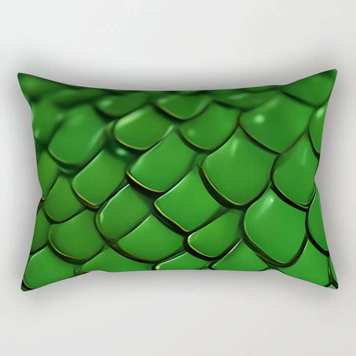 Dragon Skin (Green) Rectangular Pillow