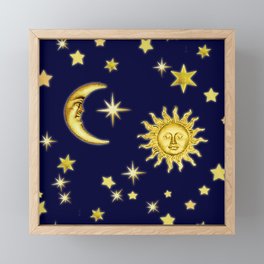 Sun, Moon & Stars Framed Mini Art Print