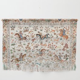 Tabriz Antique Persian Hunting Rug Print Wall Hanging