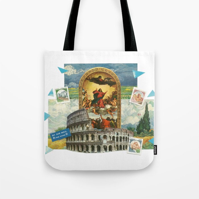 Religious Colosseum Collage Tote Bag