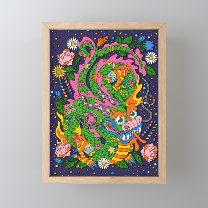 Lunar Chinese New Year Dragon Framed Mini Art Print