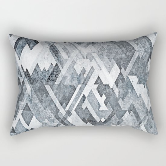 zig zag black and white Rectangular Pillow
