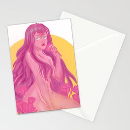 Purple Flower Girl Stationery Cards