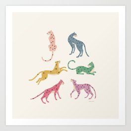 Leopard Rainbows Art Print