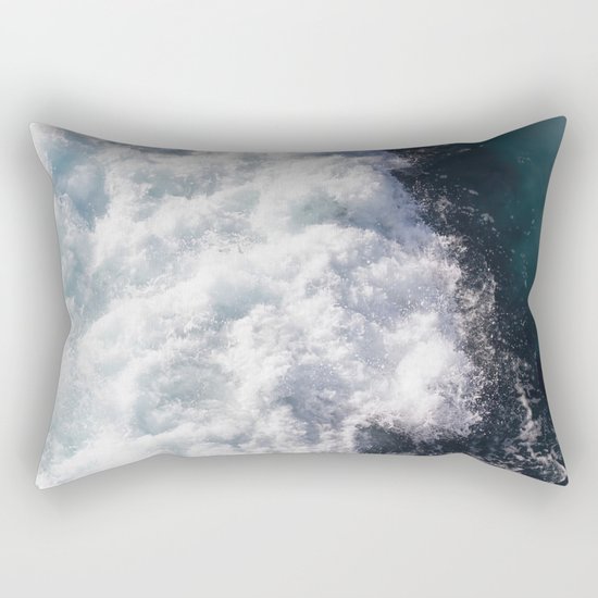 sea - midnight blue wave Rectangular Pillow
