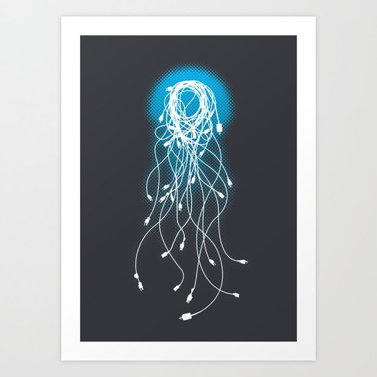Electric Jellyfish Art Print