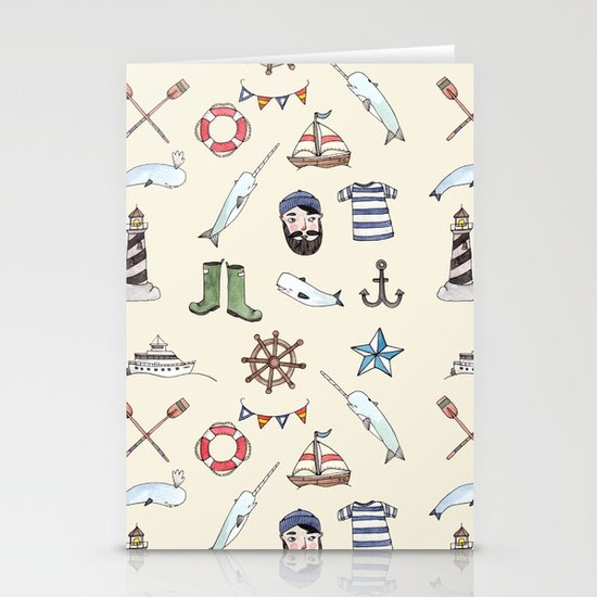 Nautical Pattern Stationery Cards