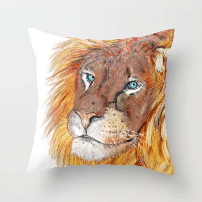 Colourful Lion Throw Pillow